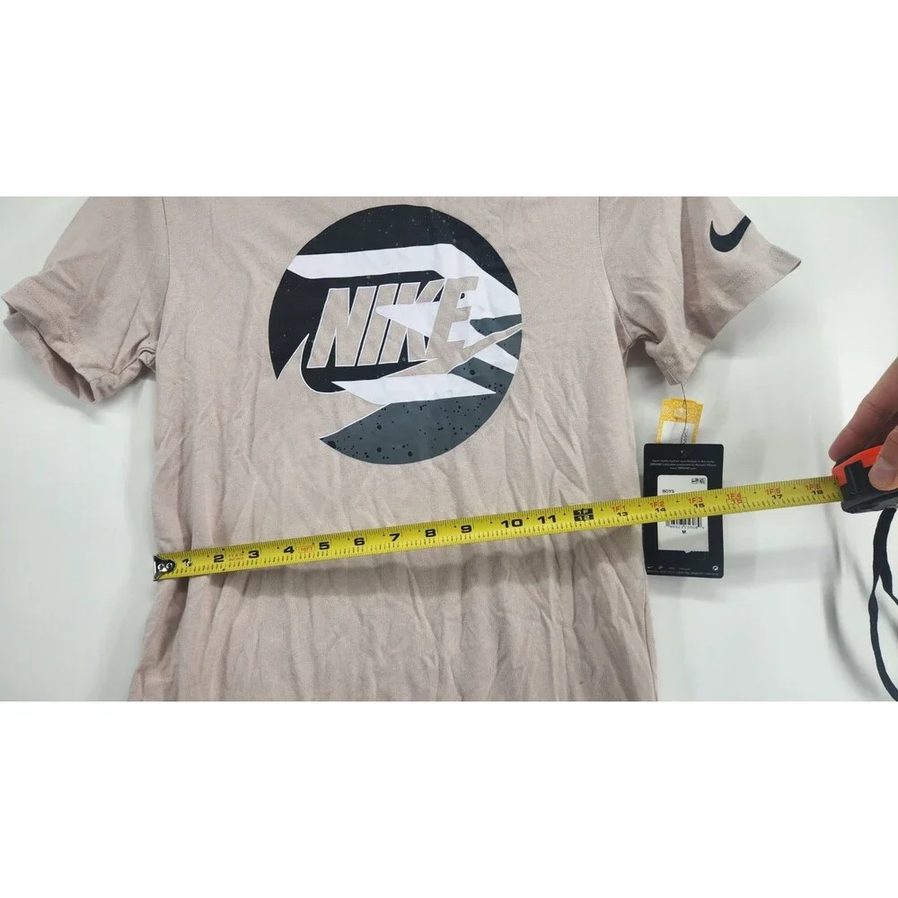 Nike 3Brand Boys Medium Beige Short Sleeve‎ Graphic Tee NWT Cotton Blend
